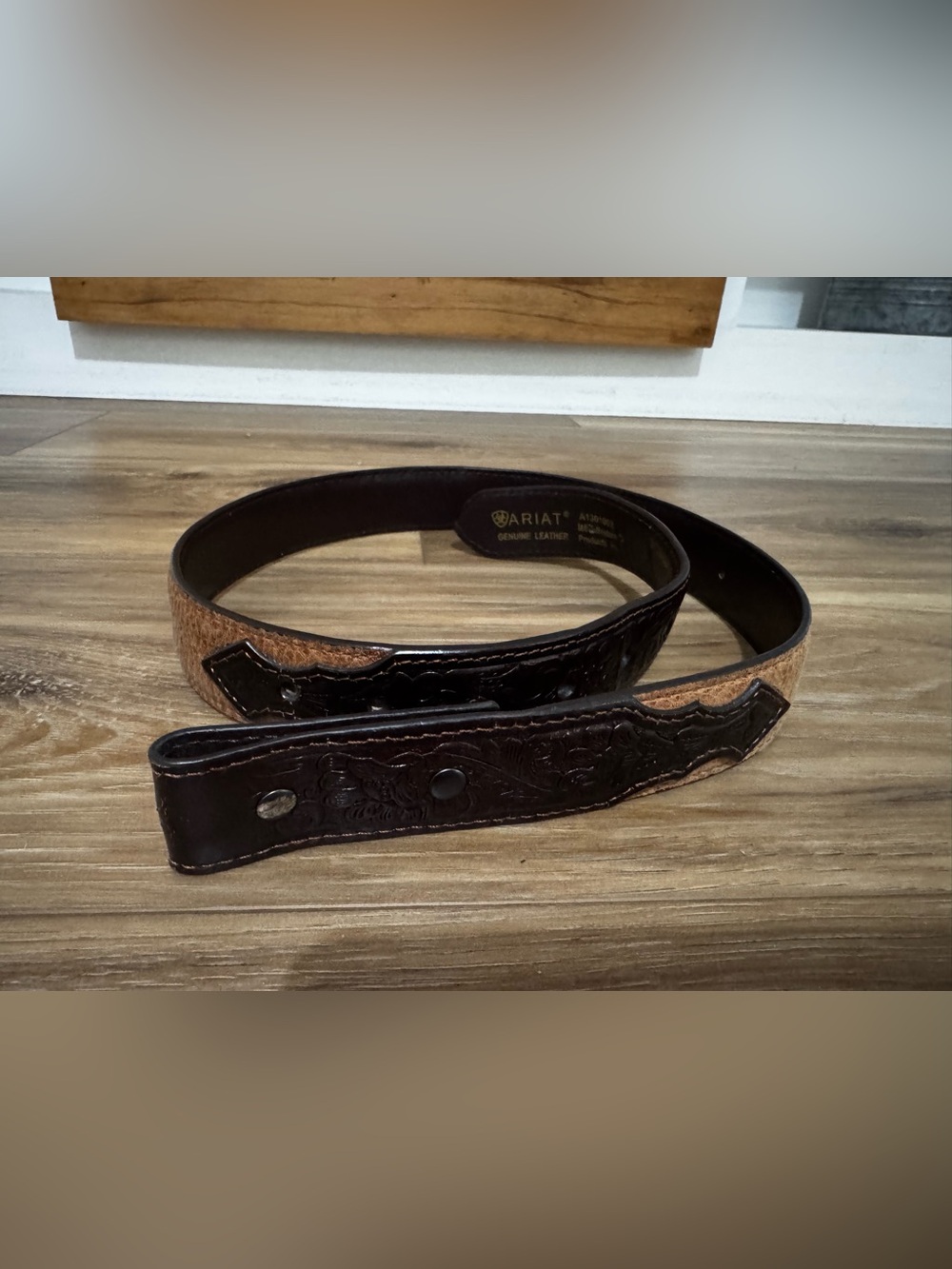 Ariat Brown Tooled Leather kids belt